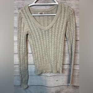 Arizona Jean Co Cable Knit V-Neck Sweater Small